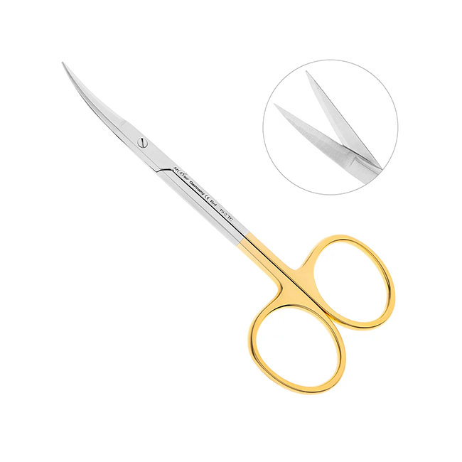 Ножницы хирургические изогнутые Kelly TC, 160 мм зубчатая поверхность | HLW Dental Instruments (Германия)