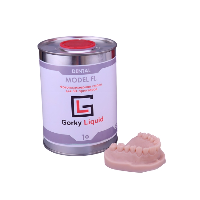 Gorky Liquid Dental Model FL SLA - фотополимерная смола для стоматологии, цвет персиковый, 1 кг | Gorky Liquid (Россия)