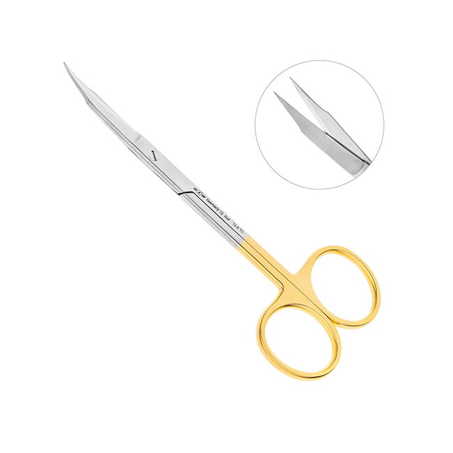 Ножницы хирургические изогнутые Goldmann-Fox TC,125 мм | HLW Dental Instruments (Германия)