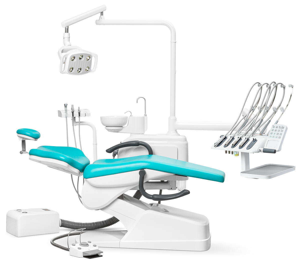 Стоматологическая установка Anya AY-A 1000 верхняя подача, Бирюзовая