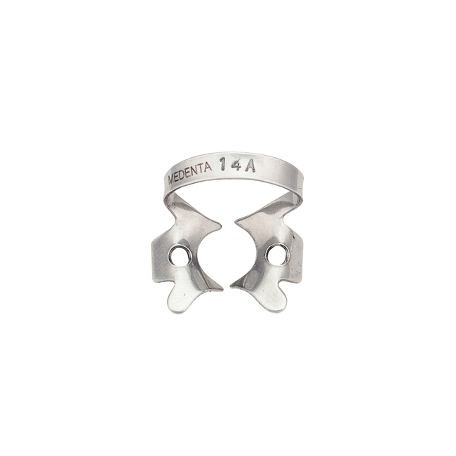 129-14A - крепление для Раббер Дам Медента, для дистопированных моляров, с глубокими фестончатыми краями щечек, больше чем 129-014 | Medenta Instruments Co. (Пакистан)