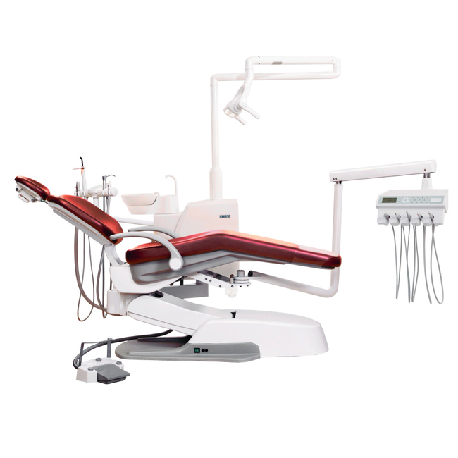 Siger U500 - стоматологическая установка с нижней подачей инструментов, с креплением блока на шарнире под креслом | Siger (Китай)