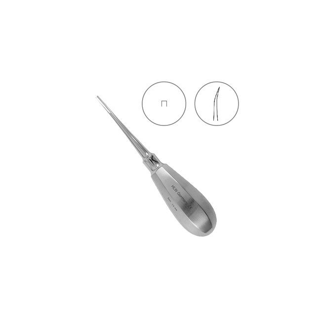 Элеватор Bein, изогнутый, 2 мм | HLW Dental Instruments (Германия)