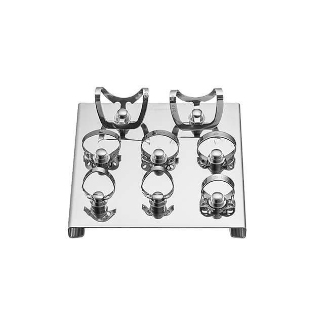 Brinker Plus Set - набор из 8 кламмеров на подставке из нержавеющей стали | Dentech Corporation (Япония)