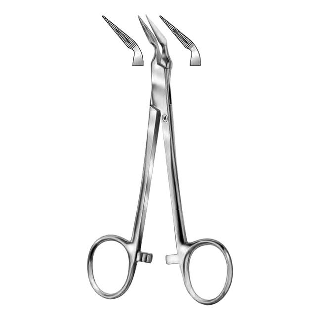 HSA 513-55 - щипцы Stieglitz для удаления костных и зубных фрагментов, изогнутые на 45 градусов, с замком, длина 140 мм | Karl Hammacher GmbH (Германия)