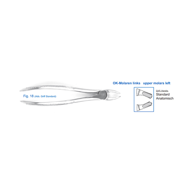 Щипцы для удаления зубов верхние, моляры левые (12-18) | HLW Dental Instruments (Германия)