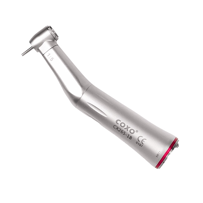 CX265-1B - повышающий угловой наконечник со стандартной головкой, с фиброоптикой и внутренней подачей охлаждения, 1:5 | COXO (Китай)