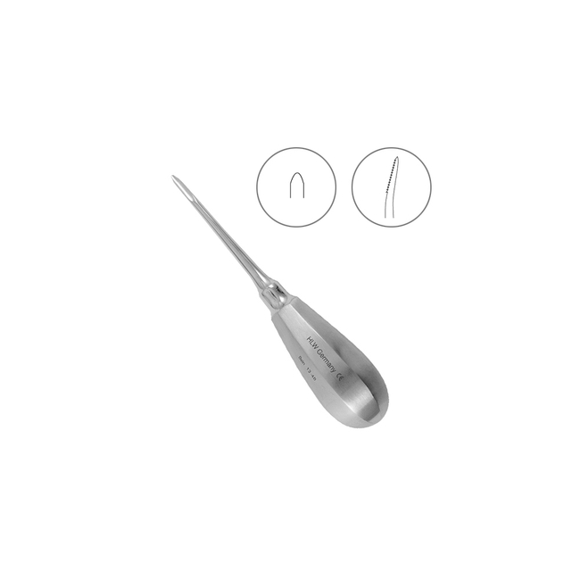 Элеватор Bein, зубчатый, изогнутый, 3 мм (13-4BCZ) | HLW Dental Instruments (Германия)
