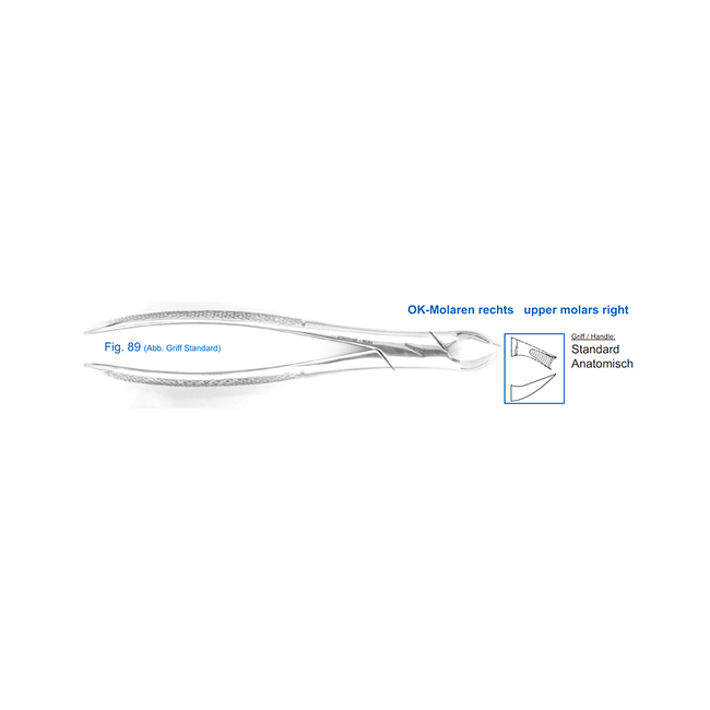 Щипцы для удаления зубов верхние, моляры правые (12-89)| HLW Dental Instruments (Германия)