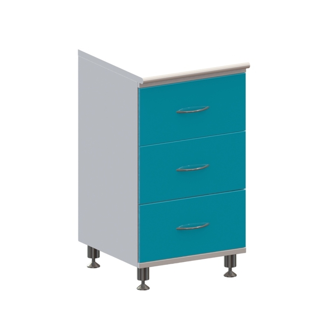 Т3 - тумба напольная на хромированных ножках, 3 выдвижных ящика | Виталия (Россия)