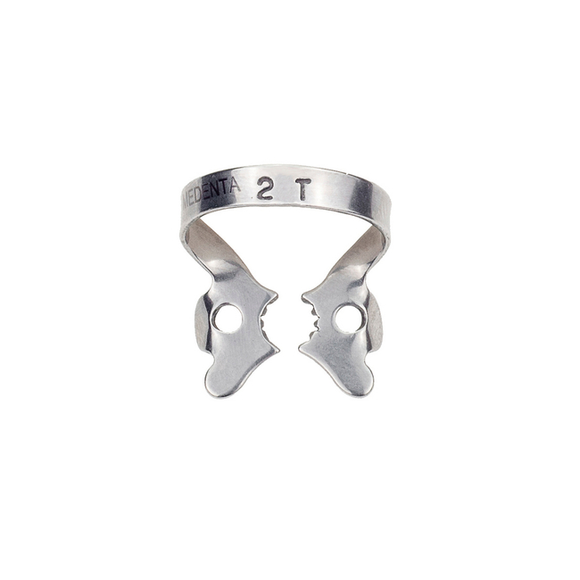 2Т - крепление для Раббер Дам Медента, для нижних премоляров, с плоскими зубчатыми щечками | Medenta Instruments Co. (Пакистан)