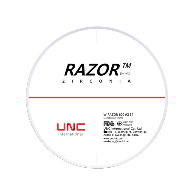 Razor 800 - циркониевый диск однослойный, монохромный, диаметр 98 мм, толщина 22 мм | UNC (Ю. Корея)