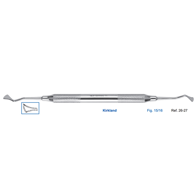 Скейлер пародонтологический, Kirkland, форма 15/16, ручка диаметр 8 мм | HLW Dental Instruments (Германия)