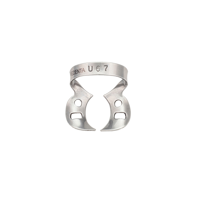 129-U67 - крепление для Раббер Дам Медента, для верхних вторых моляров, с фестончатыми краями, компактного размера | Medenta Instruments Co. (Пакистан)