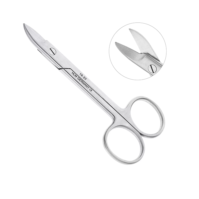 Ножницы коронковые изогнутые, 100 мм, зубчатые | HLW Dental Instruments (Германия)