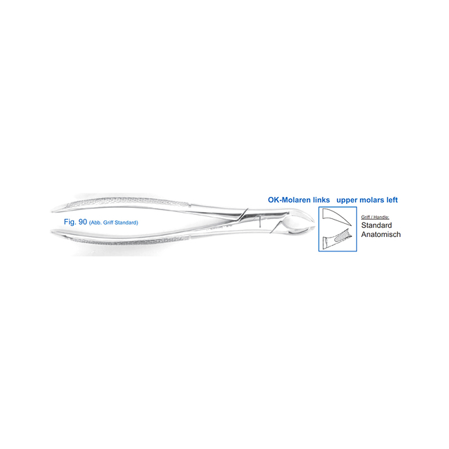 Щипцы для удаления зубов верхние, моляры левые (12-90) | HLW Dental Instruments (Германия)