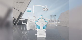 Стоматологические установки CINGOL серии Х5  с верхней подачей инструмента,встроенный микромотор и скайлер (управление с модуля врача))