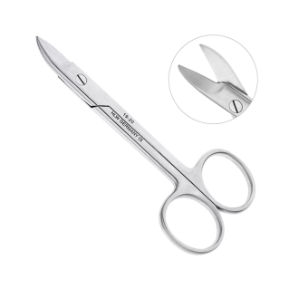 Ножницы коронковые изогнутые, 100 мм, зубчатые | HLW Dental Instruments (Германия)